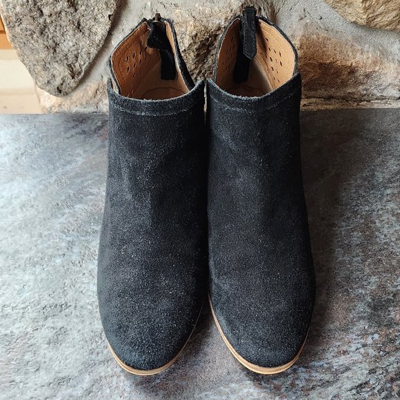 Susina Black/Tan Suede Leather Booties Size 8.5W - Picture 7 of 15